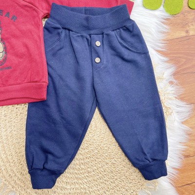 Conj. Casaco Friend Bear e Calça de Moletom - Vermelho